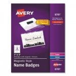 Avery Magnetic Style Name Badge Kit, Horizontal, 4" x 3", White, 48/Pack AVE8781