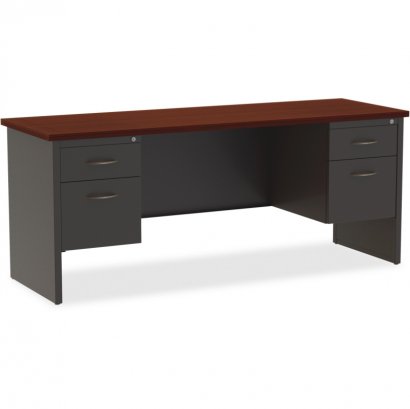 Mahogany Laminate Comm. Steel Double-pedestal Credenza 79158