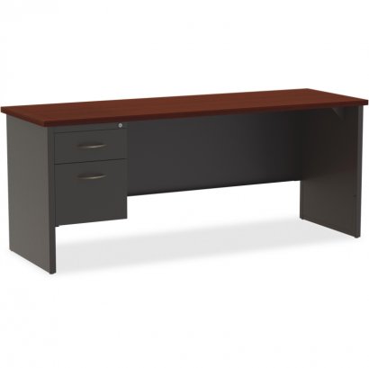 Mahogany Laminate Comm. Steel Left-pedestal Credenza 79164