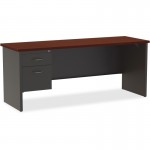 Mahogany Laminate Comm. Steel Left-pedestal Credenza 79164