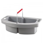 Rubbermaid Commercial FG264900GRAY Maid Caddy, 2-Compartment, 16w x 9d x 5h, Gray RCP2649GRA