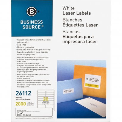 Business Source Mailing Laser Label 26112