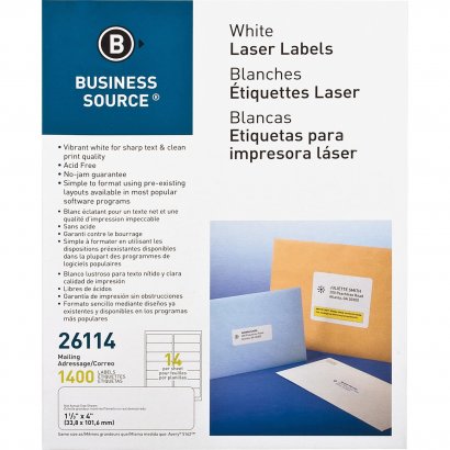 Business Source Mailing Laser Label 26114