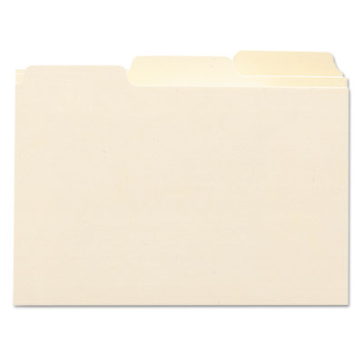 Smead Manila Card Guides, 1/3-Cut Top Tab, Blank, 4 x 6, Manila, 100/Box SMD56030