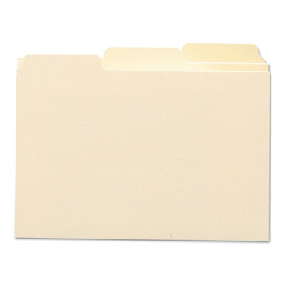 Smead Manila Card Guides, 1/3-Cut Top Tab, Blank, 3 x 5, Manila, 100/Box SMD55030
