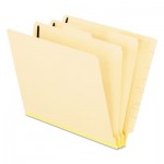 Pendaflex Manila End Tab Classification Folders, 2 Dividers/Six-Section, Letter, 10/Box PFX13175