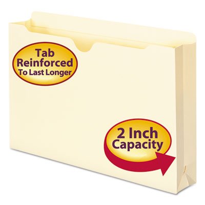 Smead Manila File Jackets, 2-Ply Top, 2" Exp, Legal, 11 Point, Manila, 50/Box SMD76560