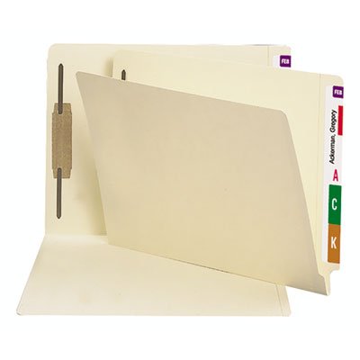 Manila Folders, One Fastener, End Tab, Letter, 14pt Manila, 50/Box SMD34210