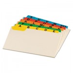 Oxford 04635EE Manila Index Card Guides with Laminated Tabs, 1/5-Cut Top Tab, A to Z, 4 x 6