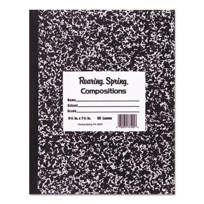 Roaring Spring Marble Cover Composition Book, Wide Rule, 9 3/4 x 7 1/2, 100 Pages ROA77230