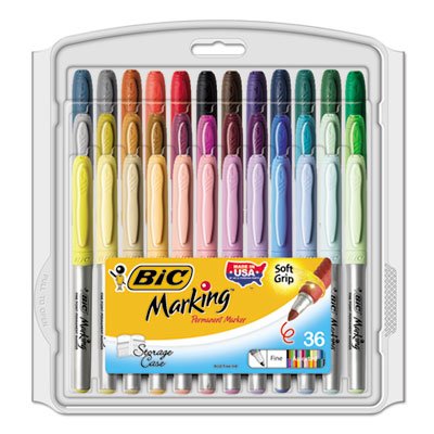 BIC Marking Fine Tip Permanent Marker, Assorted Colors, 36/Set BICGXPMP361ASST