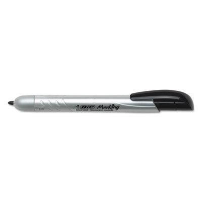 BIC Marking Retractable Permanent Marker, Fine Tip, Black BICPMR11BK