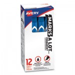 Avery Marks-A-Lot Large Desk-Style Permanent Marker, Chisel Tip, Blue, Dozen AVE08886