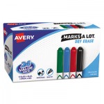 Avery Marks-A-Lot Pen-Style Dry Erase Markers, Bullet Tip, Assorted, 24/Set AVE29860