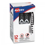 Avery Marks-A-Lot Regular Desk-Style Permanent Marker, Chisel Tip, Black, Dozen AVE07888