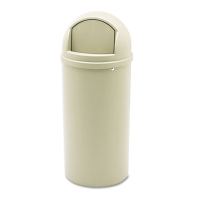 Rubbermaid Commercial FG816088BEIG Marshal Classic Container, Round, Polyethylene, 15 gal, Beige RCP816088BG