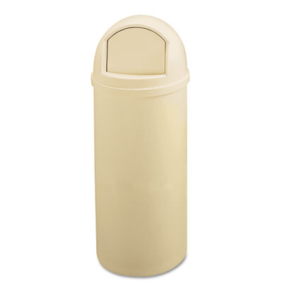 Rubbermaid Commercial FG817088BEIG Marshal Classic Container, Round, Polyethylene, 25 gal, Beige RCP817088BG