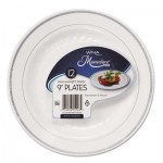 RSMP91210WSLV Masterpiece Plastic Dinnerware, White/Silver, 9", 10/Pack WNARSM91210WSPK