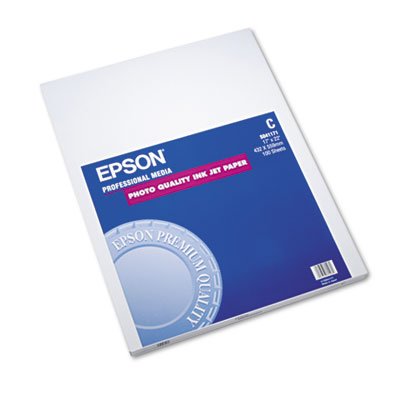 Epson Matte Presentation Paper, 27 lbs., Matte, 17 x 22, 100 Sheets/Pack EPSS041171