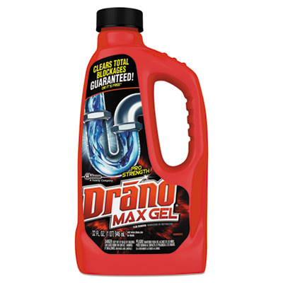 Drano Max Gel Clog Remover, 32 oz Bottle, 12/Carton SJN694768