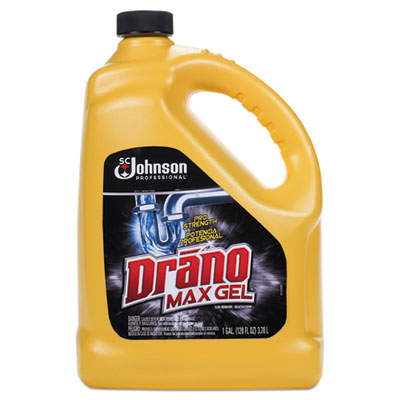 Drano Max Gel Clog Remover, Bleach Scent, 128 oz Bottle, 4/Carton SJN696642