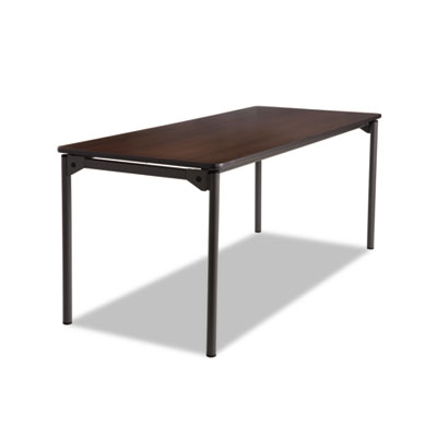 Iceberg Maxx Legroom Rectangular Folding Table, 72w x 30d x 29-1/2h, Walnut/Charcoal ICE65824