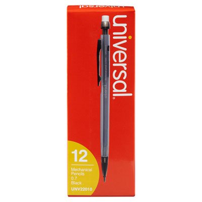 UNV22010 Mechanical Pencil, 0.7mm, Smoke, Dozen UNV22010