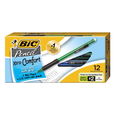 BIC Mechanical Pencil Xtra Comfort, .7mm, Assorted, Dozen BICMPG11