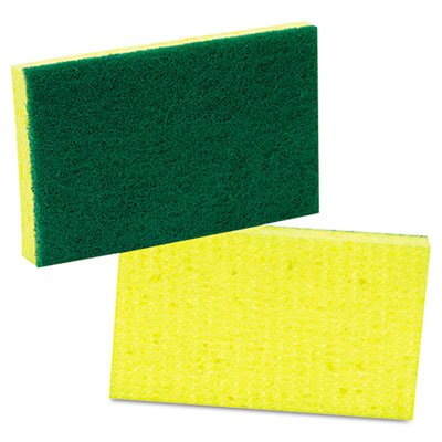 Scotch-Brite PROFESSIONAL Medium-Duty Scrubbing Sponge, 3 1/2 x 6 1/4, Yellow/Green, 20/Carton MMM74