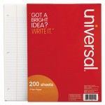 Mediumweight 15-lb. Filler Paper, 8 x 10 1/2, Wide Rule, White, 200 Sheets/PK UNV20920