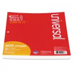 UNV20923 Mediumweight 16-lb. Filler Paper, 8 1/2 x 11, Wide Rule, White, 200 Sheets/PK UNV20923