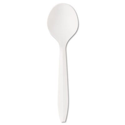 MWPPSS Mediumweight Polypropylene Cutlery, Soup Spoon, White, 1000/Carton BWKSOUPSPOON