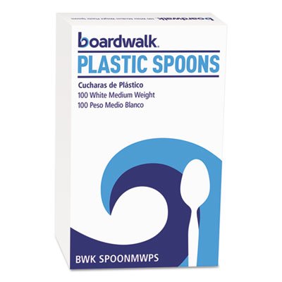 CTSPOON Mediumweight Polystyrene Cutlery, Teaspoon, White, 10 Boxes of 100/Carton BWKSPOONMWPSCT