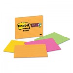 Post-it Notes Super Sticky Meeting Notes in Rio de Janeiro Colors, Lined, 8 x 6, 45-Sheet, 4/Pack