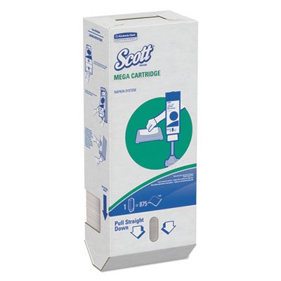 Scott MegaCartridge Napkins, 1-Ply, 8 2/5 x 6 1/2, White, 875/Pack, 6 Packs/Carton KCC98908