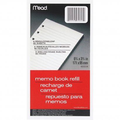Mead Memo Book Refill Paper 46534