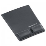 Fellowes Memory Foam Wrist Support w/Attached Mouse Pad, Graphite FEL9184001