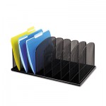 Safco Mesh Desk Organizer, Eight Sections, Steel, 19 1/2 x 11 1/2 x 8 1/4, Black SAF3253BL