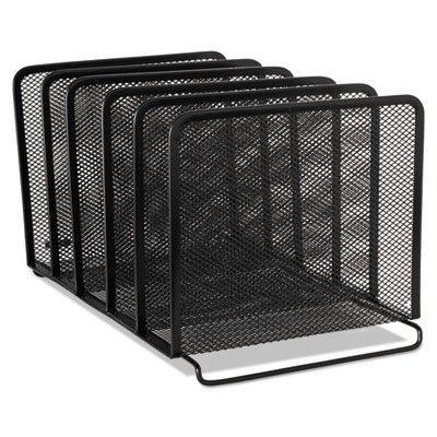 Mesh Stacking Sorter, Five Sections, Metal, 8 1/4 x 14 3/8 x 7 7/8, Black ROL22141