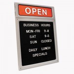 COSCO Message/Business Hours Sign, 15 x 20 1/2, Black/Red COS098221