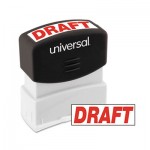 UNV10049 Message Stamp, DRAFT, Pre-Inked One-Color, Red UNV10049