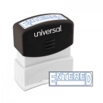 UNV10052 Message Stamp, ENTERED, Pre-Inked One-Color, Blue UNV10052
