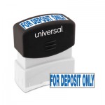 UNV10056 Message Stamp, for DEPOSIT ONLY, Pre-Inked One-Color, Blue UNV10056