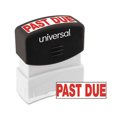 UNV10063 Message Stamp, PAST DUE, Pre-Inked One-Color, Red UNV10063