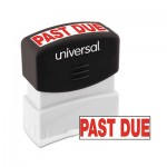 UNV10063 Message Stamp, PAST DUE, Pre-Inked One-Color, Red UNV10063