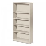 HON Metal Bookcase, Five-Shelf, 34-1/2w x 12-5/8d x 71h, Light Gray HONS72ABCQ