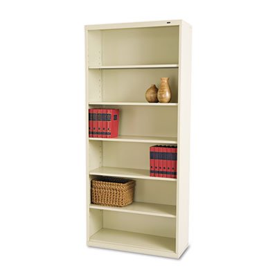 Tennsco Metal Bookcase, Six-Shelf, 34-1/2w x 13-1/2h x 78h, Putty TNNB78PY