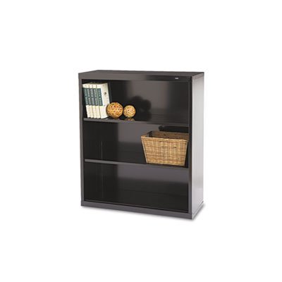 Tennsco Metal Bookcase, Three-Shelf, 34-1/2w x 13-1/2d x 40h, Black TNNB42BK