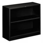 HON Metal Bookcase, Two-Shelf, 34-1/2w x 12-5/8d x 29h, Black HONS30ABCP