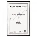 NuDell Metal Poster Frame, Plastic Face, 24 x 36, Black NUD31242